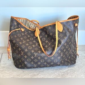 Louis Vuitton Monogram Neverfull MM M40995 Tote Bag Brown Authentic 12702